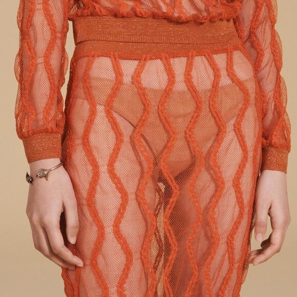 ZARA KNIT MIDI SKIRT LIMITED EDITION SIZE M - Picture 3 of 7